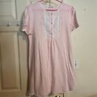 Vintage Barbizon Short Sleeve Night Gown Dress Short Light Pink Size S / M