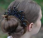 Wedding Bridal Hair Accessories Black Crystal Hair Comb Headband Hair Vine Party