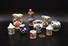 vtg Miniature Vase collection Mexico Italy blue white Floral Pottery Vintage
