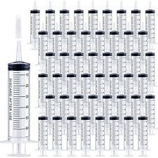 50 Pack 60mL Syringes with Catheter Tip and Cap Plastic Large Syringes for Li...
