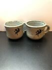 Handmade Blue Pottery Set Of 2 Mugs Signed And Dated 1988