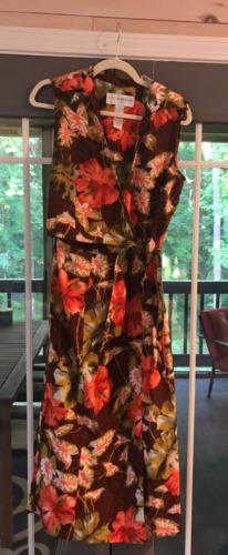 Sag Harbor Sleeveless Maxi Dress size 8 Tropical Hawaiian Floral Print