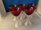 5 Ruby Cordial Glasses red sherry port 5
