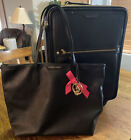 Rolling VICTORIA'S SECRET Luggage￼ Pink Black Carry On SUITCASE BONUS Travel Bag