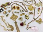Vintage Floral Romantic Mixed Jewelry Lot Butterfly Figural Pins Necklaces