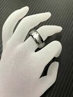 8mm Men Genuine Tungsten Carbide with Meteorite Inlay Wedding Band Ring