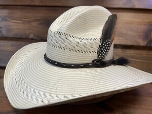 Men's Fine Natural Cowboy  Western Straw Hat 750X Gus Style  Robavaca-1928