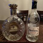 2 Rare Premium Top Shelf Empty Cognac Bottles: Remy Martin XO and Hennessy VSOP