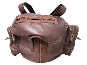 Alexander Wang Marti Leather Expandable Zip Backpack Burgandy Brown