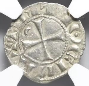 CRUSADERS Antioch Bohemond III 1163-1201 AD Crusades Knights Templar Coin NGC XF