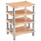 4 Shelf Audio Video TV Media Component Stand Rack Equipment Shelves Wood Maple