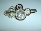 Vintage Disney Minnie and Mickey Mouse Rhinestone Pearl Hair Clip in Gift Box