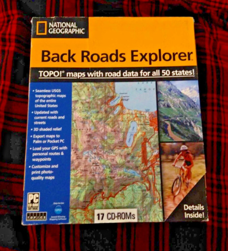 VTG RARE National Geographic TOPO Maps, Back Roads Explorer 17 CDs All 50 States