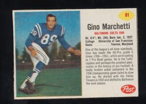 1962 Post Cereal Football  Gino Marchetti  # 81    Set Break