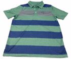 Garb Boys Polo T Shirt Collared Golf Green And Blue UPF 35+ Size Large, Age 9-10