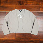 NWT Saks Fifth Avenue 100% Cashmere Burnt Sugar Cropped Open Cardigan Size Small
