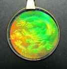 VINTAGE NEW RETRO 3D DRAGON HOLOGRAM GOLD KEYCHAIN COLLECTIBLE *RARE*