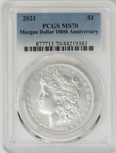 2021 Morgan Silver Dollar $ 100th Anniversary MS70 PCGS 948366-33Q