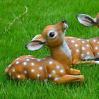 2Pcs Adorable Deer Fawn Lying Garden Adorable Statue Porch Flowerbed Yard YA