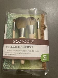 EcoTools Four Piece Makeup Brushes Travel Set with Bag New #1613