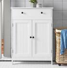 Wooden Floor Cabinet Freestanding Bathroom Storage Cabinet Unit Home Decor White