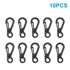 10Pcs SF Mini Carabiner Spring Snap Hook Clips Backpack Paracord Clasps Keychain