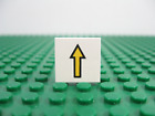 LEGO White Tile 2 x 2 w/Yellow Arrow Black Border 6932 6953 6990 6989 #3068bp08