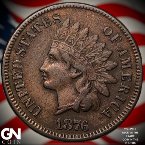 1876 Indian Head Cent Penny Y1447