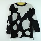 FLAW Vintage 90s Chunky Knit Cotton Roll Neck Cow Print Sweater M