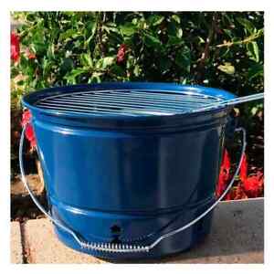 NEW! COLEMAN Charcoal Bucket Grill Party Pail Blue, Tailgating Camping 82 sq in