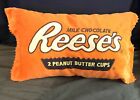 Reese's Peanut Butter Cups Candy Pillow Wrapper Throw Plush 22” x 11