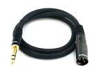 Monoprice XLR Male to 1/4in TRS Male Cable - 3 Feet | 16AWG, Gold Plated