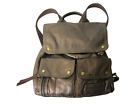FOSSIL Backpack Purse Handbag  Bronze Pebbled Leather Vintage Large