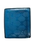 Gucci  Web Bi-fold Leather Wallet - TURQUOISE Made In ITALY