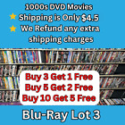 Blu-Ray Movies Pick & Choose Lot (3) Flat Rate Shipping FREE DVDS With Purchase