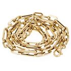 Italian 14k Yellow Gold Hollow Paper Clip Chain Necklace 17.75