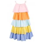 NWT LULU BY MISS GRANT Kids Tiered Ruffles Colorful Summer Dress Multi 6 Girls