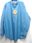 Frontier Classics Collarless BLUE 100% cotton shirt Runs Large 52 