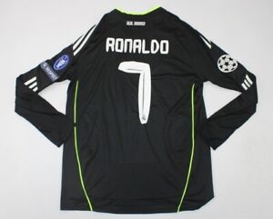 real madrid jersey 2010 2011 black shirt long sleeve champions league ronaldo