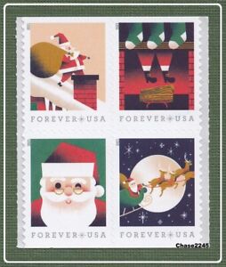 Scott #5644-47 A Visit from St Nick - Xmas (Booklet Block of 4) 2021 Mint NH