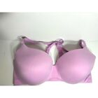 Victoria's Secret Lined Demi Bra size 36DD Lavender adjustable straps cross back