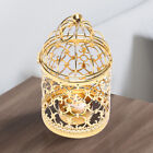 European Style Hollow Bird Cage, Tealight Candle Holder, Metal, Color-Gold