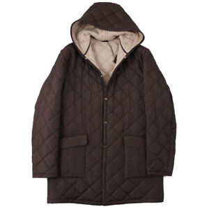 NWT $6200 CESARE ATTOLINI Quilted Parka with Cashmere Lining M (Eu 50) Coat