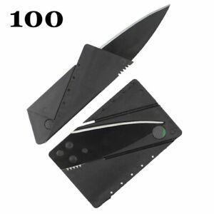 LOT 100X Credit Card Knives Folding Wallet Thin Pocket Survival Micro Knife Bulk