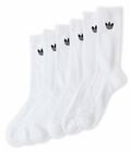 3 Pair Mens Adidas Originals Crew Socks White Trefoil Logo Size 6-12 Large