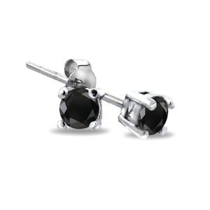 Sterling Silver 1/4ct Black Diamond 3mm Stud Earrings