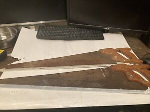 LOT OF 2 VTG HENRY DISSTON Hand Saws USED CONDITION