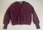 Vintage Mens Sweater Cardigan 100% Virgin Wool Made in USA Lorlink Size M Plum