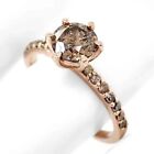 2Ct Lab-Created Round Cut Chocolate Diamond Cluster Ring 14K Rose Gold Plated