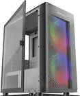 New Morovol TW-7 S2 BL Gaming Computer Micro ATX Black Metal Case w/ 2 fans